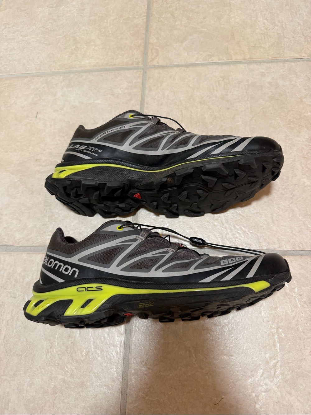 Salomon XT-6 grey/green size W9/M8 - Picture 3 of 13